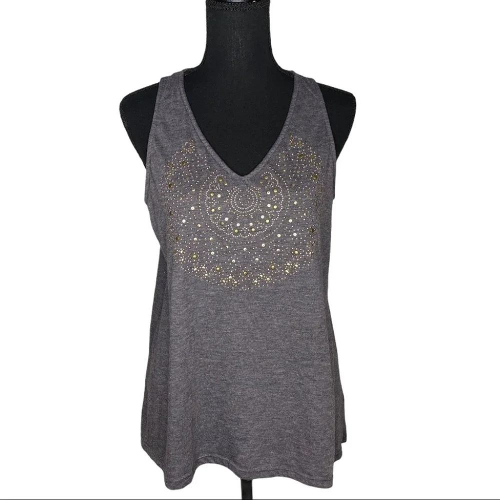 Knox Rose Embellished Tank Top Grey - Picture 1 of 9